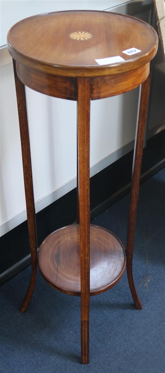 Two torcheres, one Edwardian and one mahogany H.93cm & 138cm